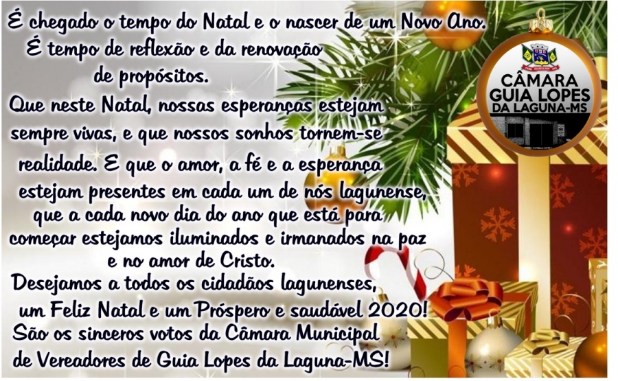 Mensagem de Natal da Câmara de Vereadores - Câmara Municipal de Guia Lopes  da Laguna